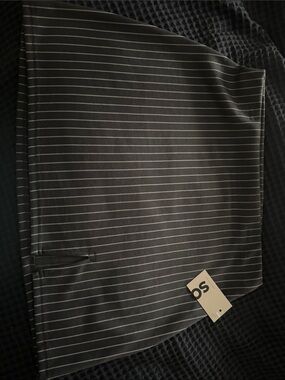 SO Black Mini Skirt with Thin Gray Stripes